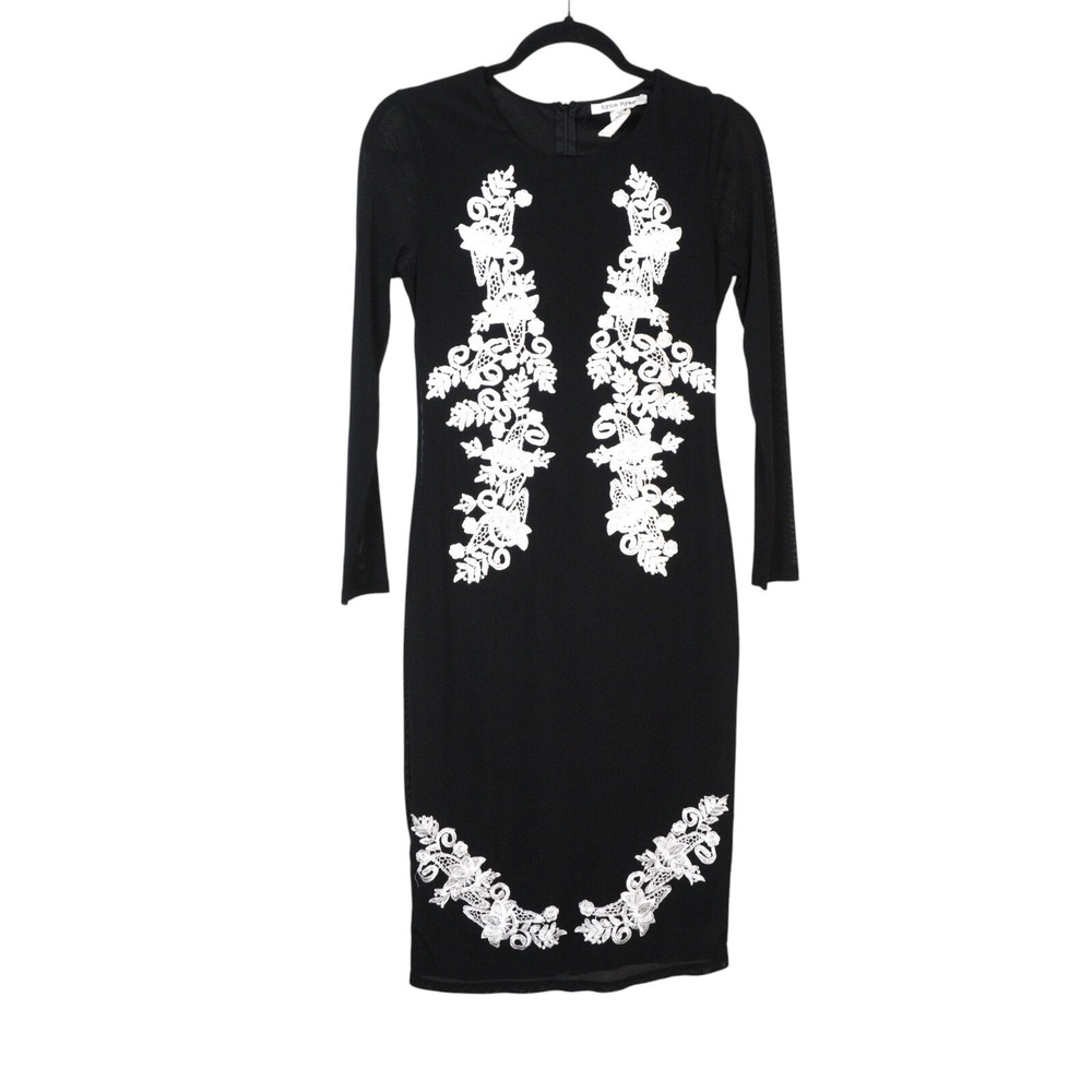Vintage Lynn Ryan Midi Dress Size S Sheer Sleeve Whimsigoth Renn Fest Embroidery